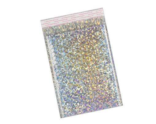Luftpolstertaschen Metallic Bubble Bags 180x250 mm Haftklebend Silber Holografisch